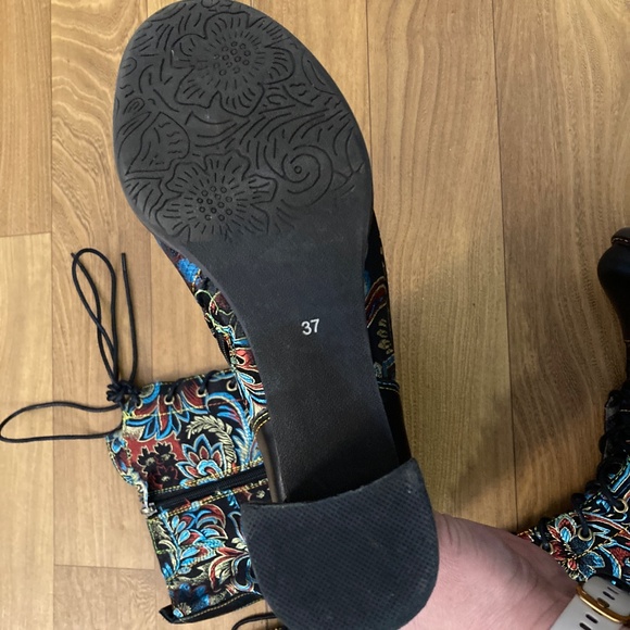 L'Artiste Spring Step Rarity Floral Jacquard Wide Calf Tall Boots Iridescent 1x - Picture 4 of 11